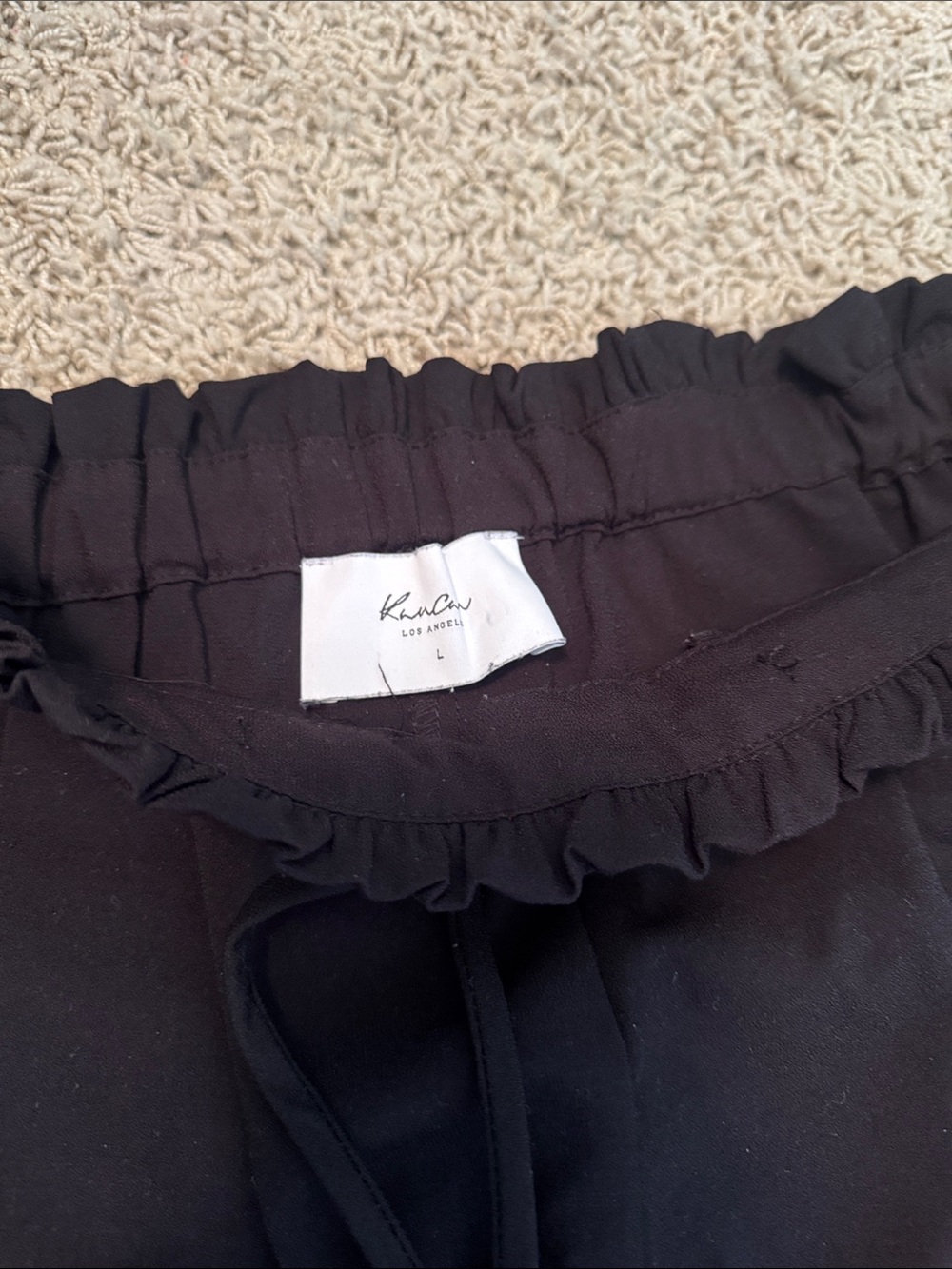KanCan Black Ruffle Waist Pants